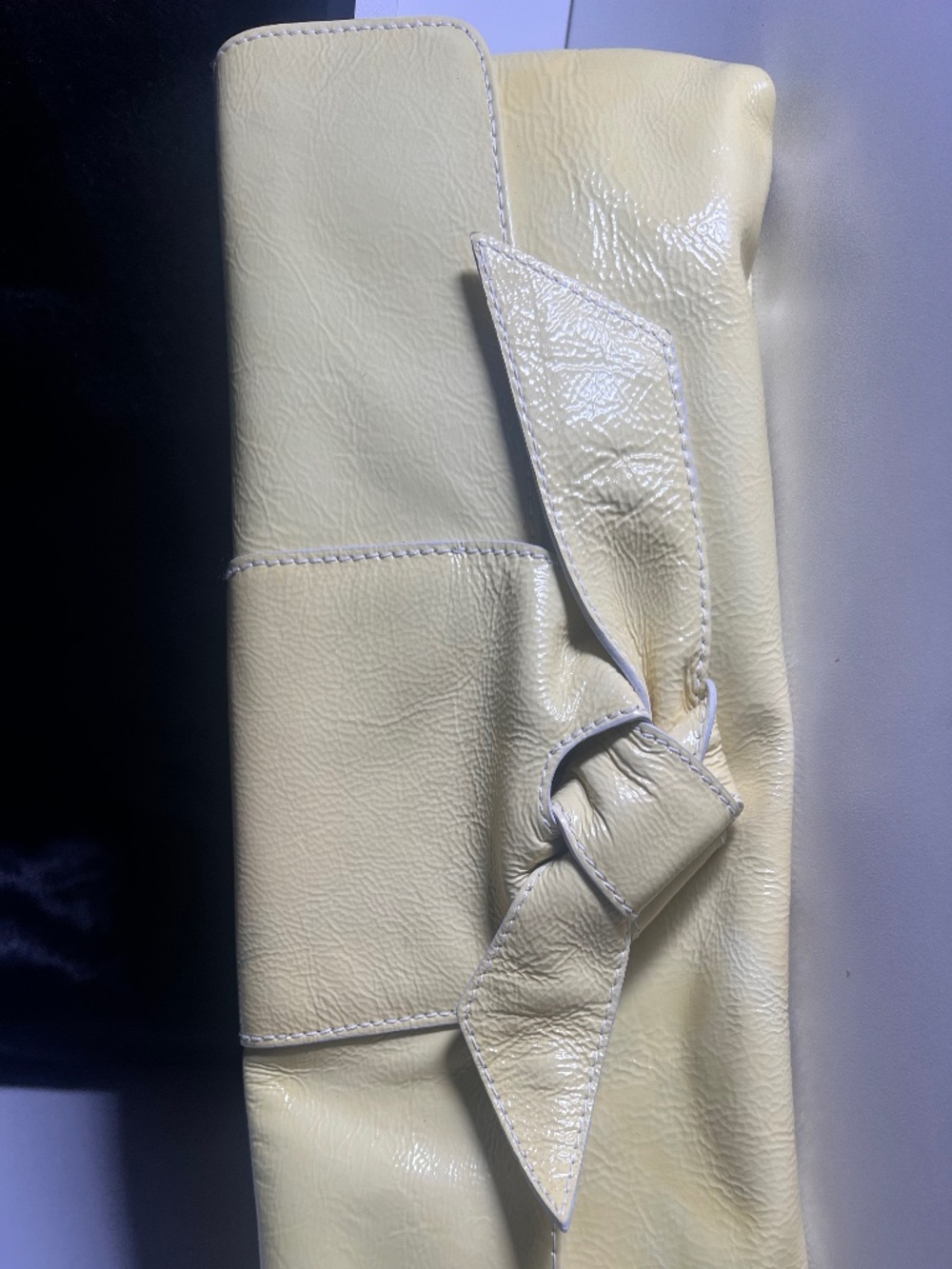 Authentic FURLA Leather Bow Clutch w/ Matching Strap